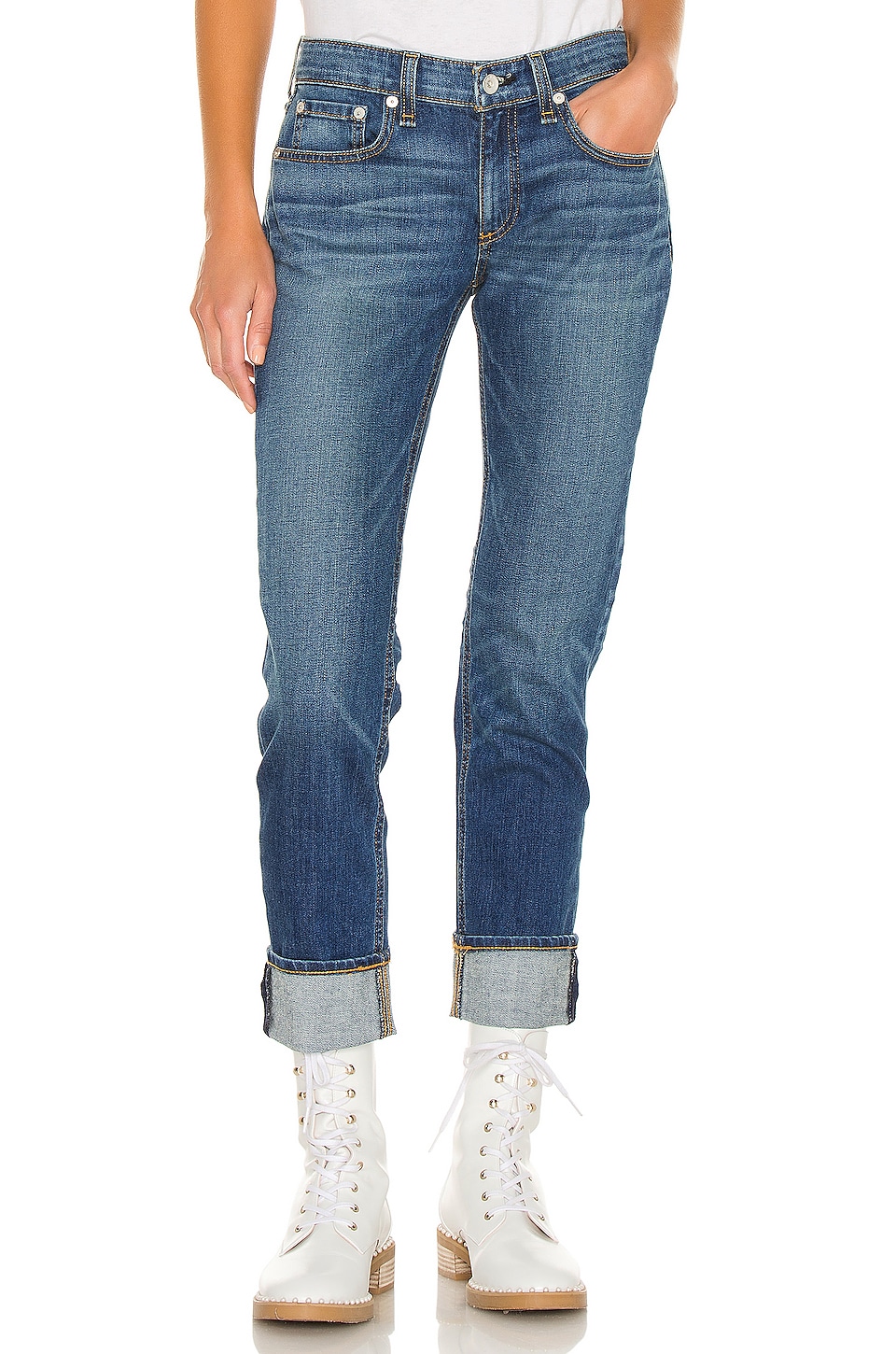 Rag Bone Dre Low Rise Slim Boyfriend Jean In Bellview Revolve