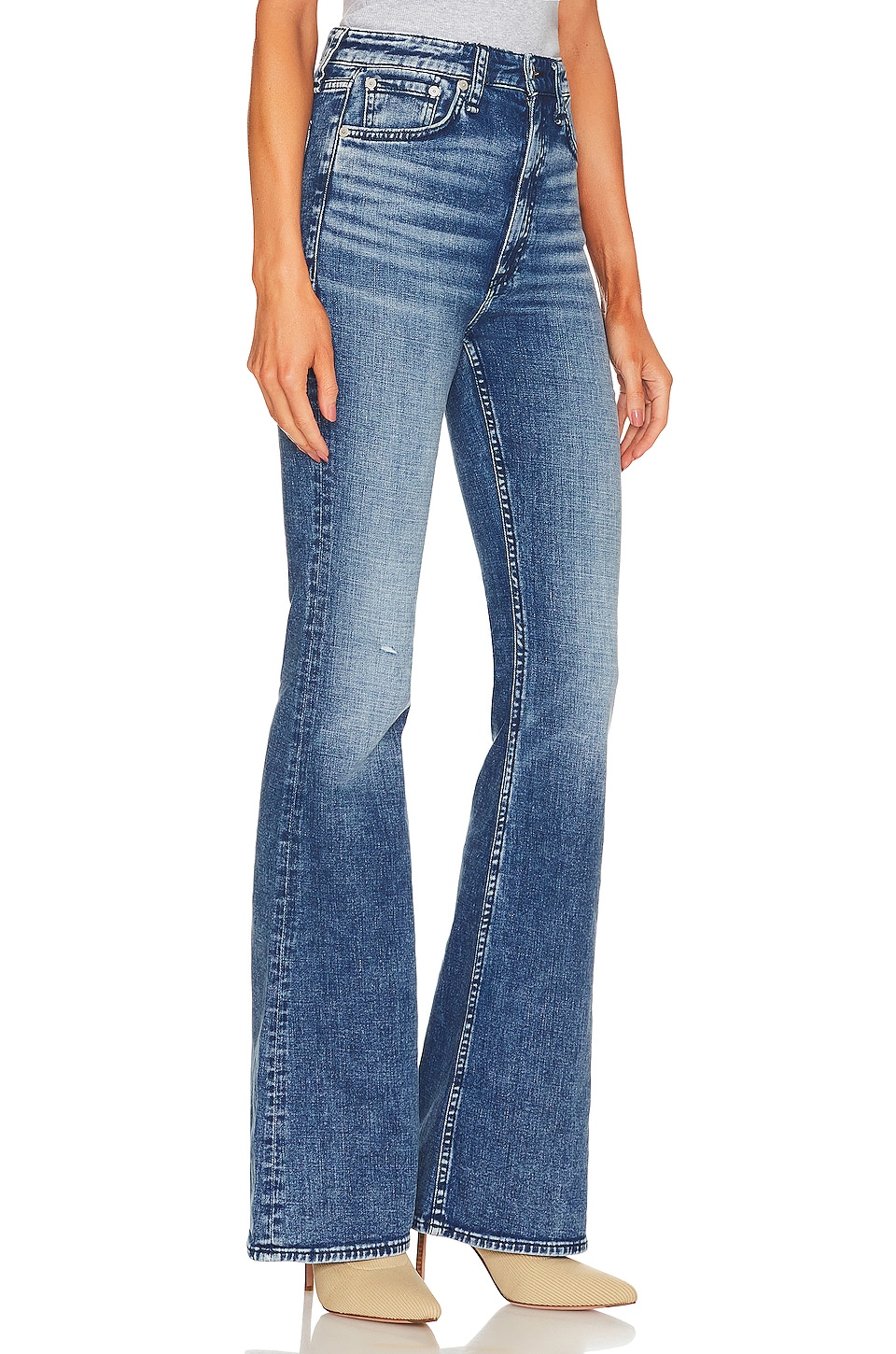 Rag & Bone Casey High-Rise Flare in Malibu