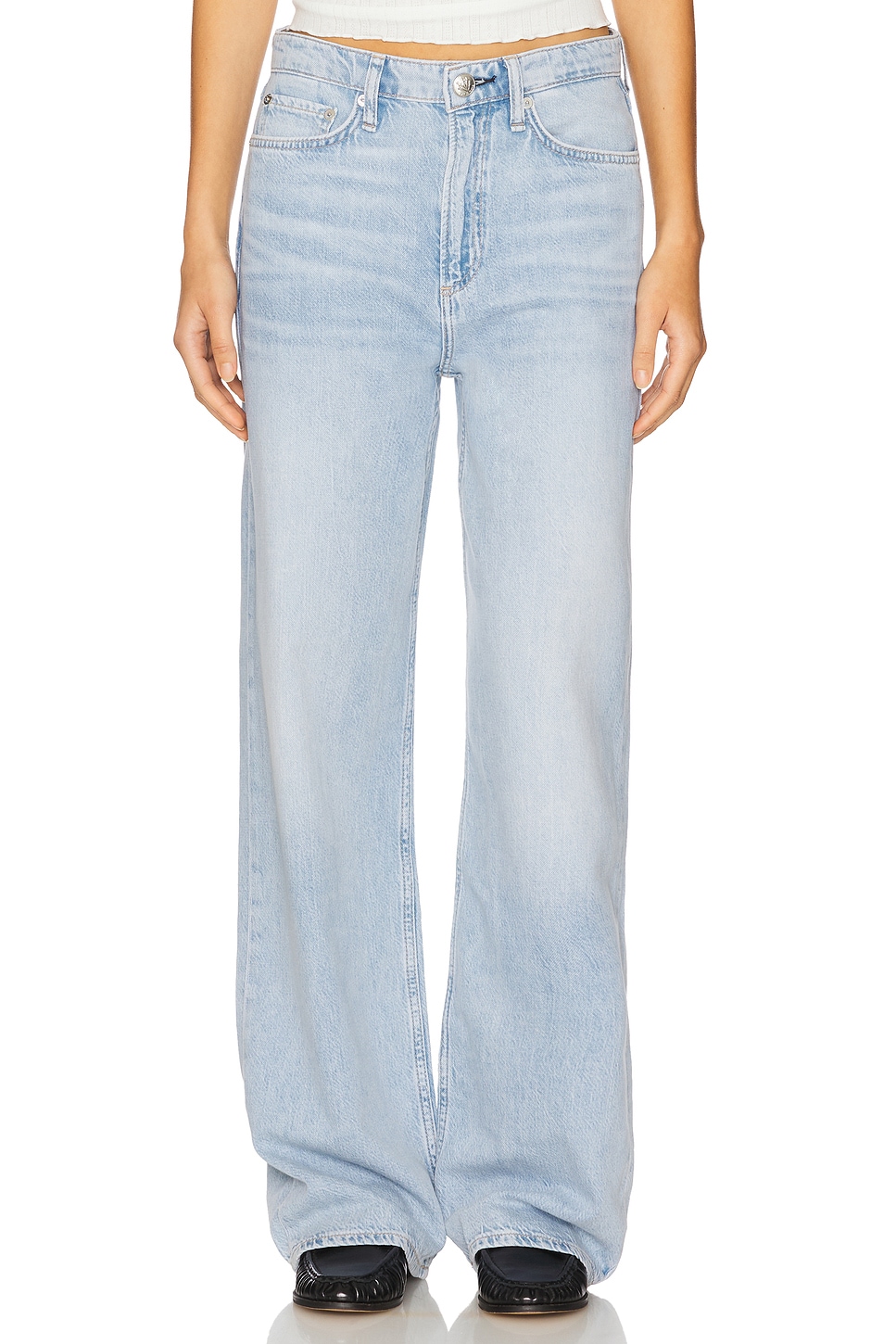rag & bone Featherweight Logan Mid Rise Wide Leg Jeans