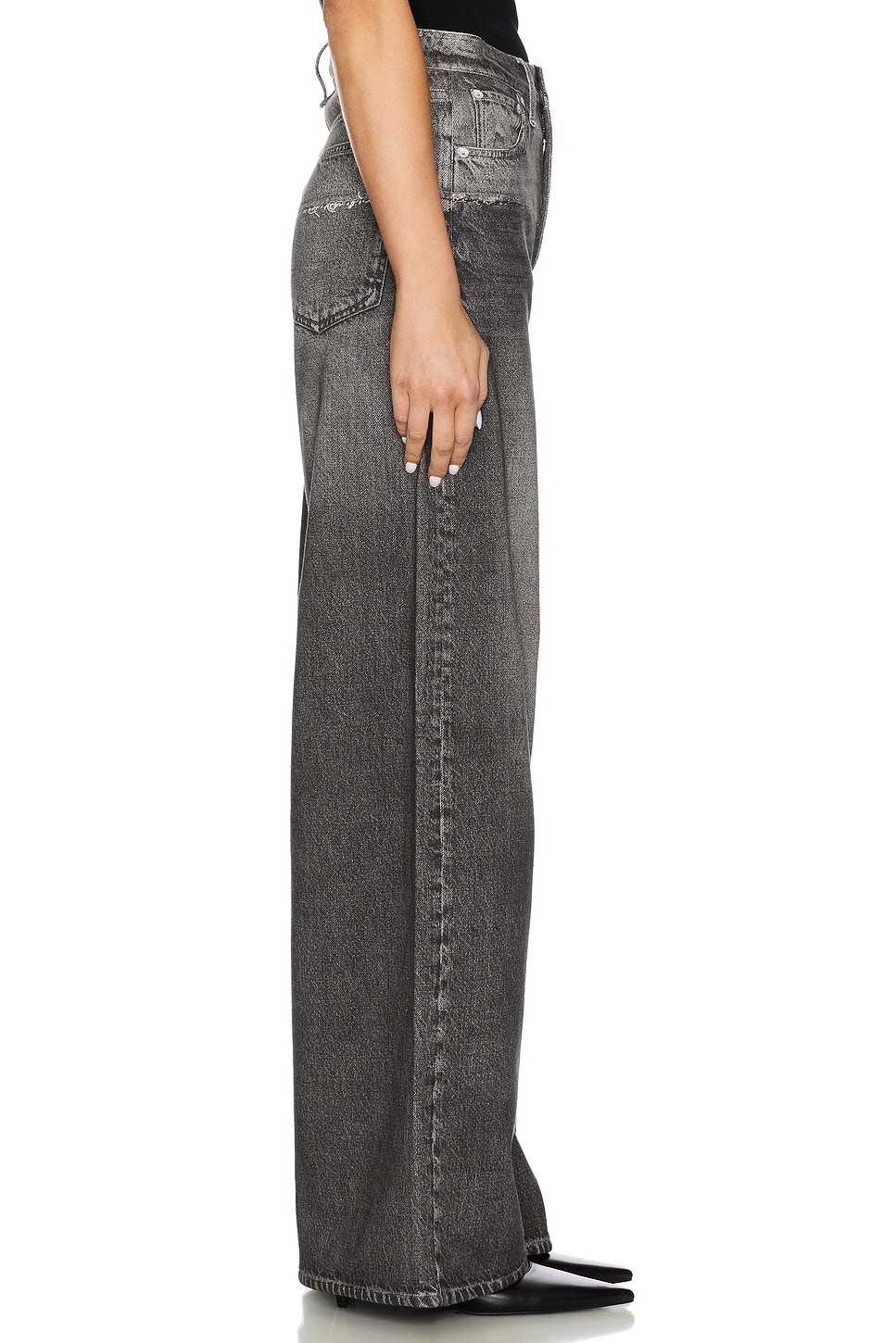 rag & bone Miramar Fleece Sofie Full Length Wide Leg Jeans