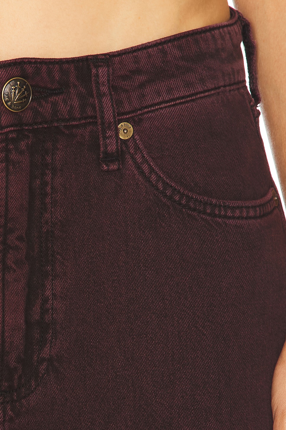 デニム・ジーパン Rag & Bone Burgundy Logan Jeans Rag & Bone Featherweight Logan Wide Leg Jeans in Burnt