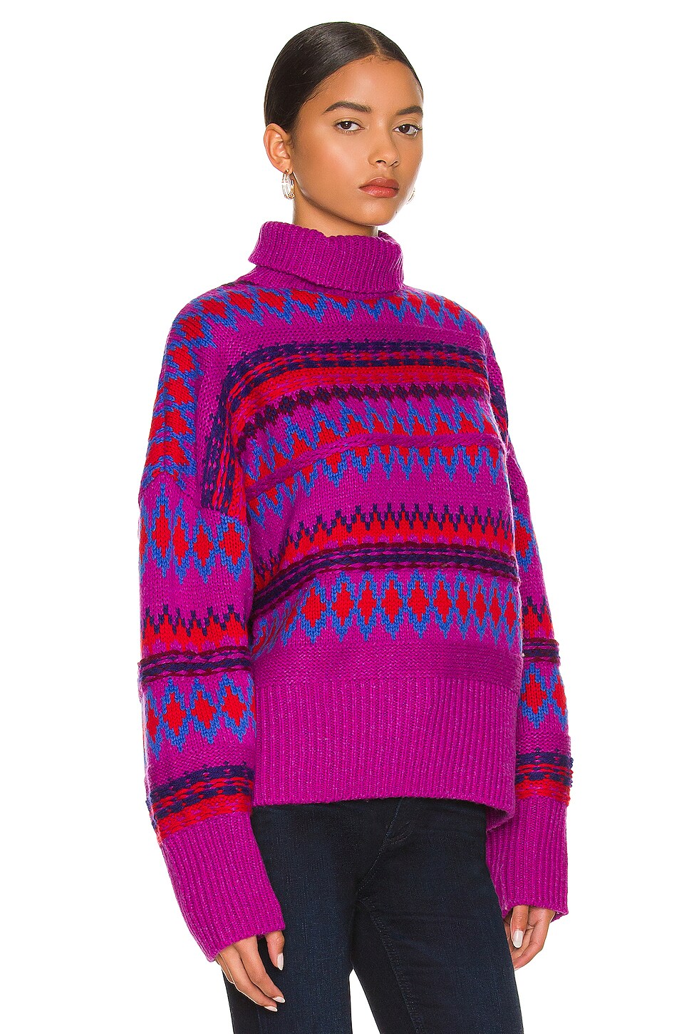 Rag & Bone Willow Fairisle Turtleneck in Purple