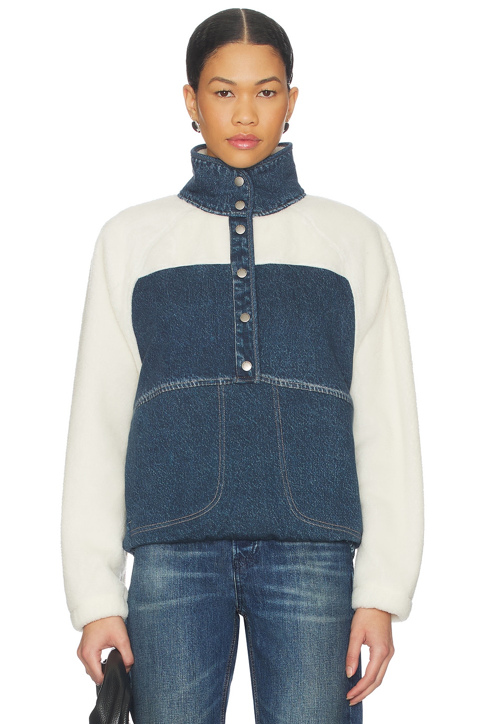 Rag & Bone rb Miramar Fleece Sherpa Popover in Alameda | REVOLVE