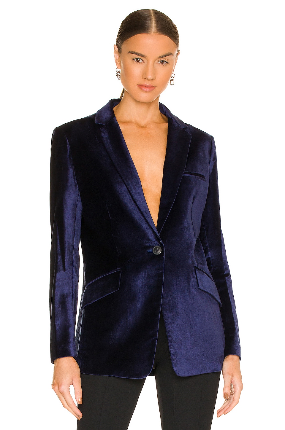 dream go shopping wear Rag & Bone Margot Velvet Blazer in Blue | REVOLVE