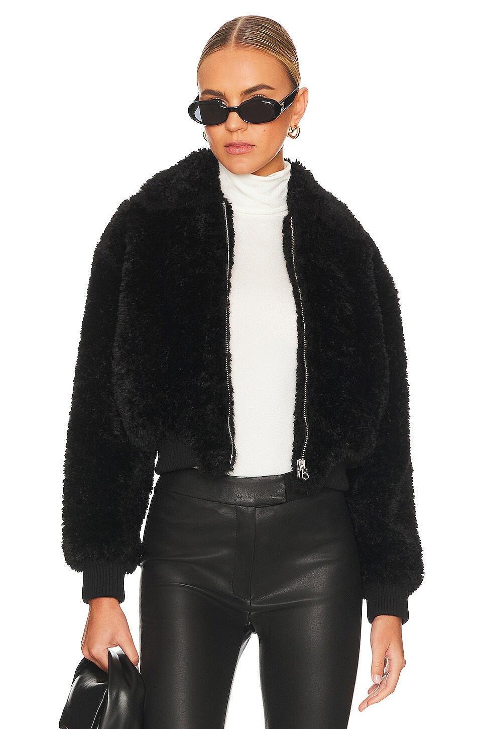 Nikki Solid Faux Fur Off Shoulder Christmas Dress