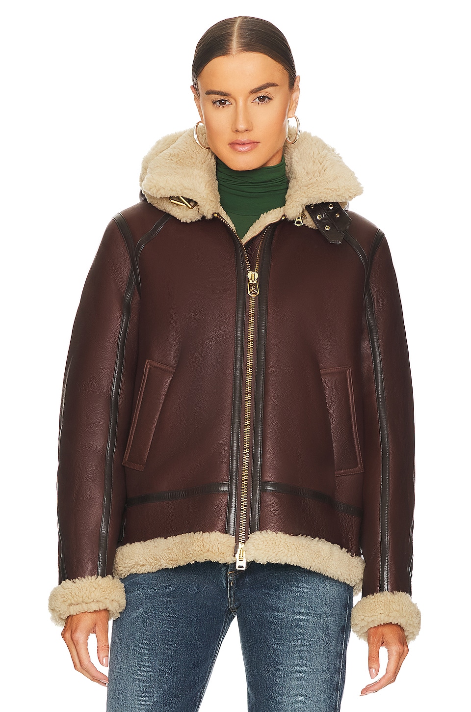 Rag & Bone Stella Shearling Jacket in Brown