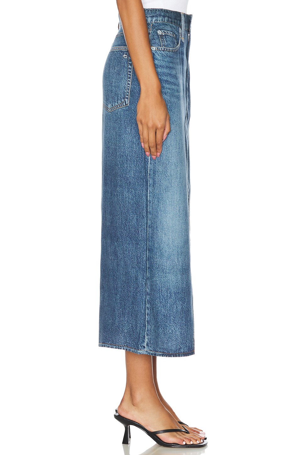 Rag & Bone Liquid Miramar Clara Midi Skirt in Cameron | REVOLVE
