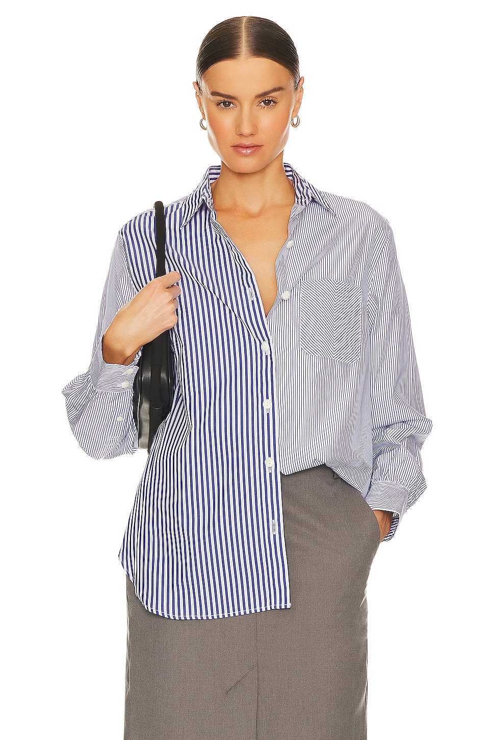 Rag & Bone Maxine Multi Stripe Shirt in Blue Multi | REVOLVE