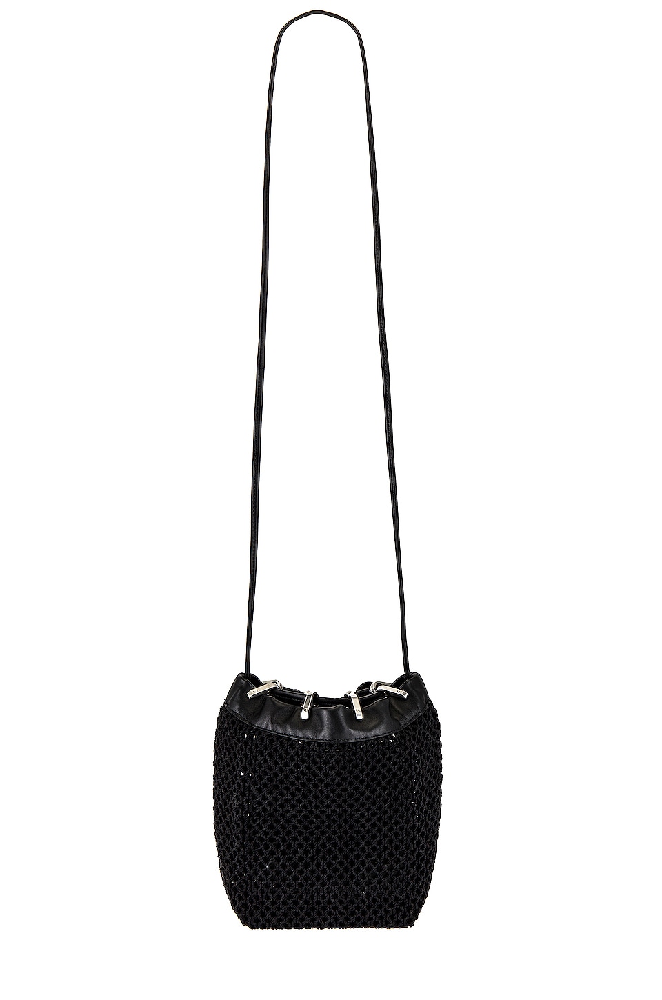 Rag & Bone Summer Dayton Drawstring Bag in Black Net | REVOLVE