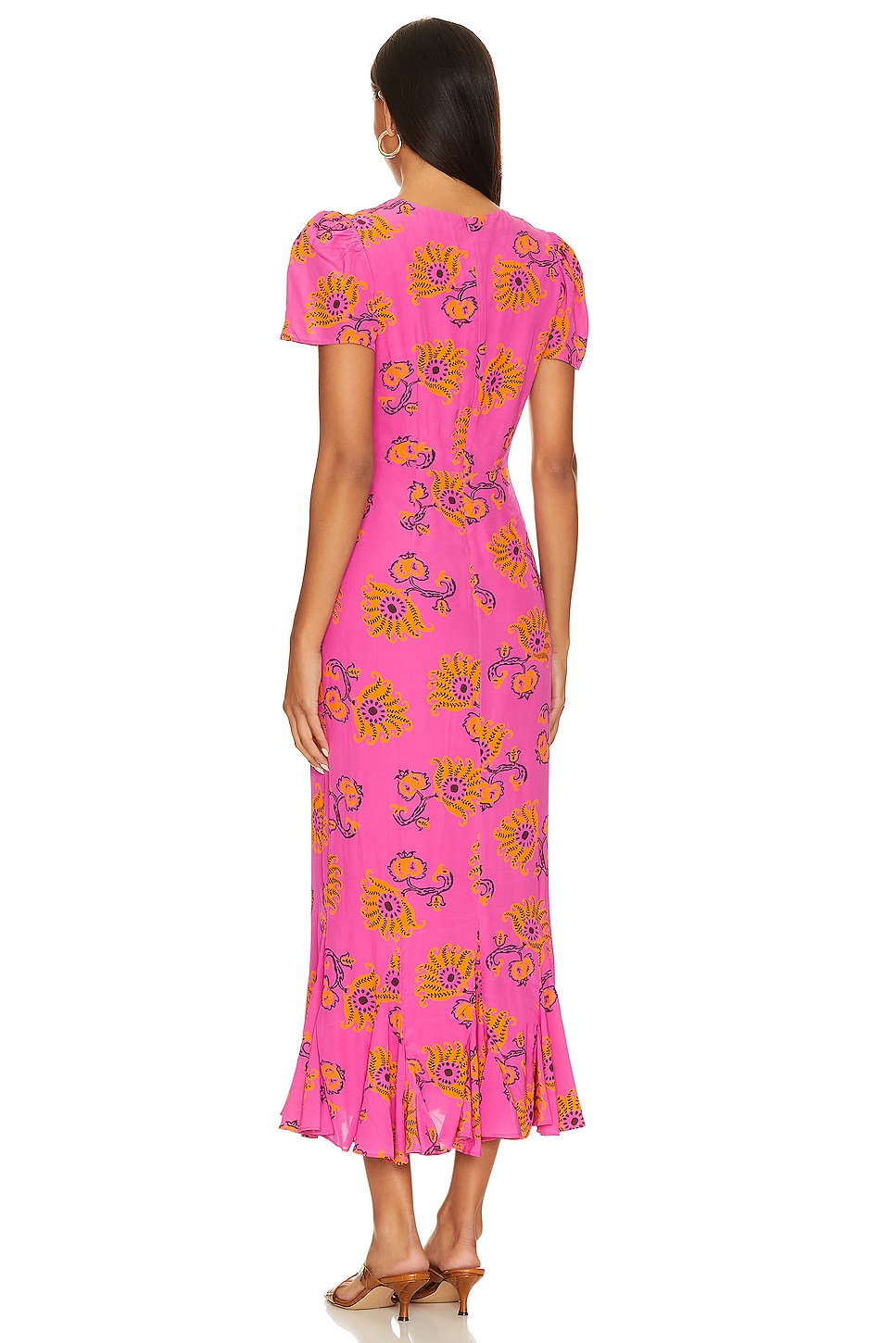 rhode lulani dress pink Rhode Lulani Dress in LOTUS BLOCK HOT PINK