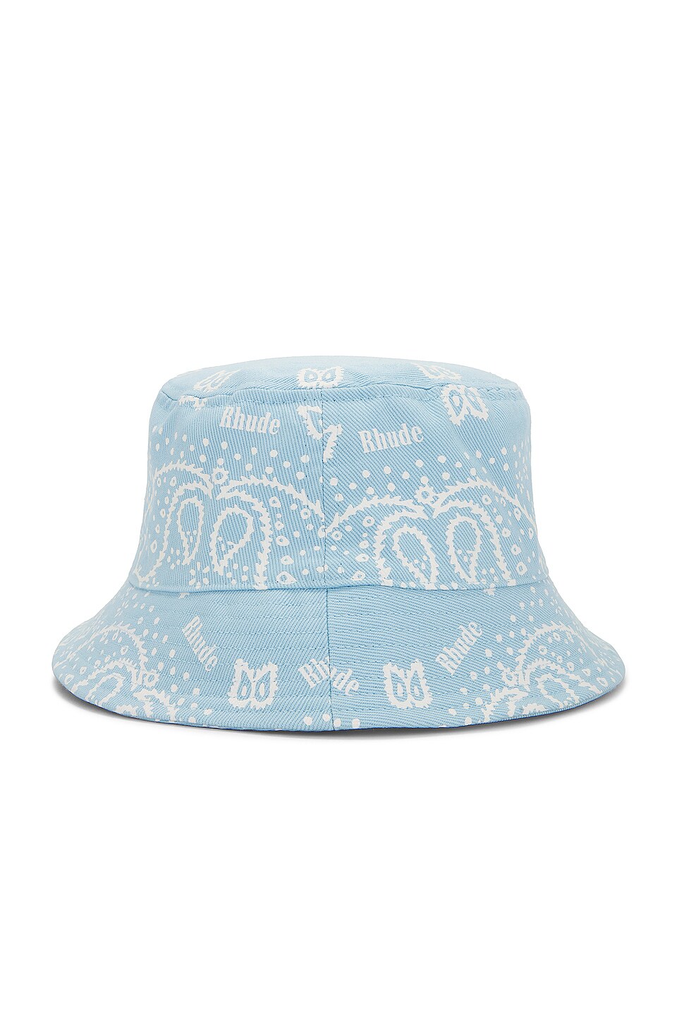 Rhude Bandana Canvas Bucket Hat in Blue & White