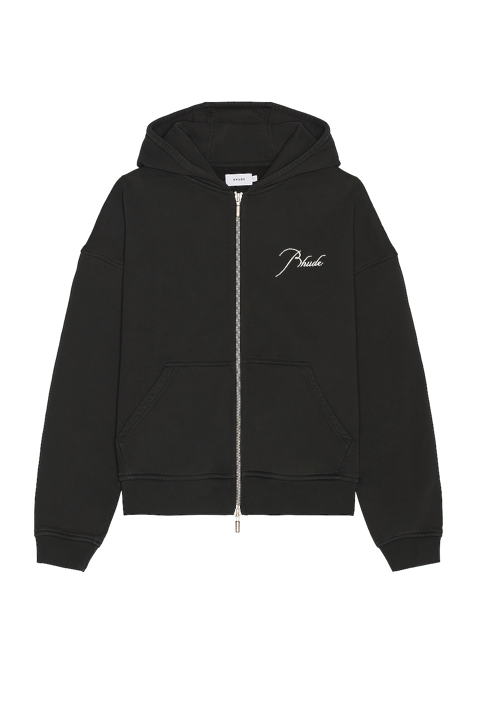 Rhude Zip Up Hoodie in Vintage Black