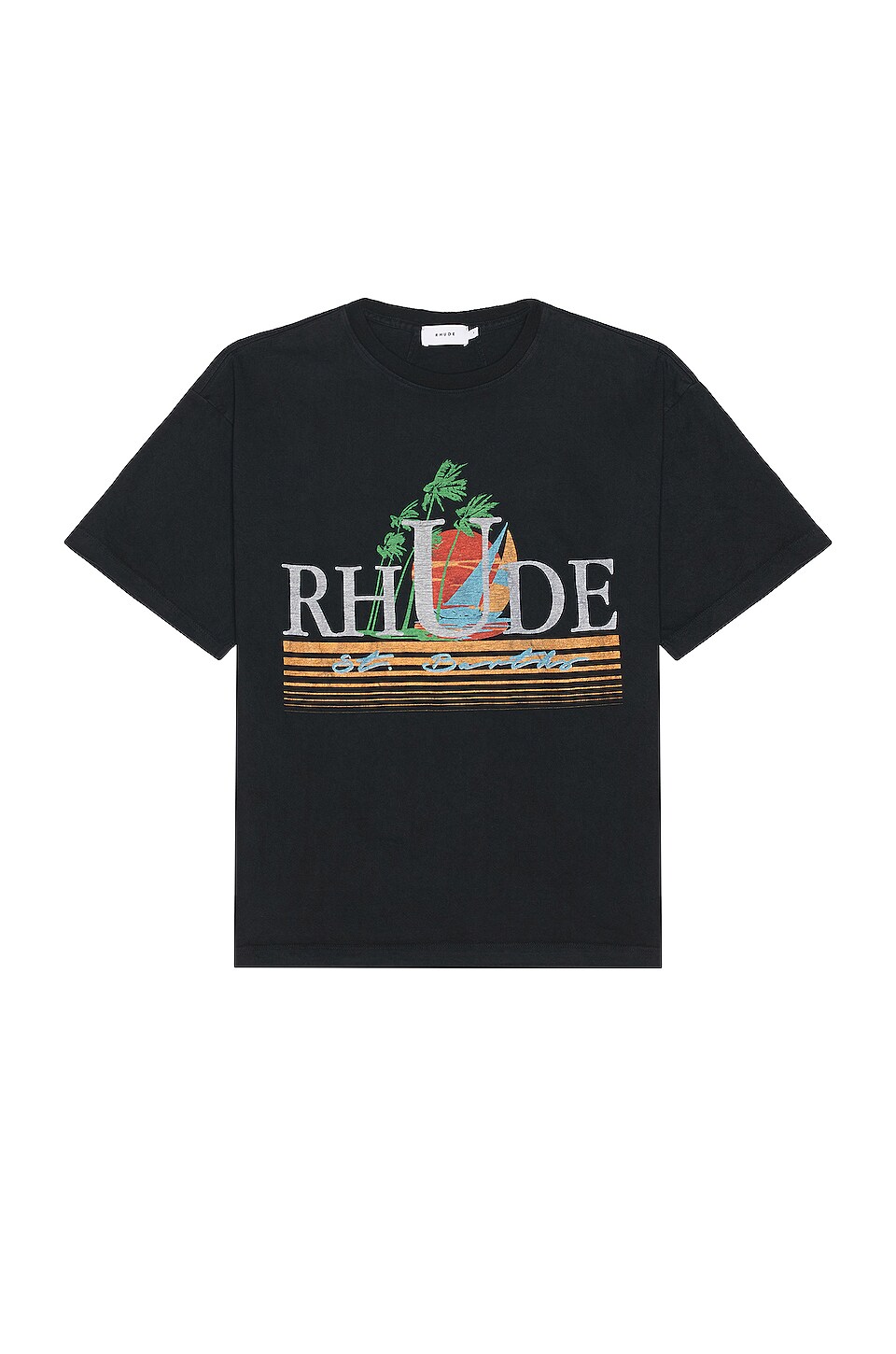 Rhude Tropics Tee in Vintage Black