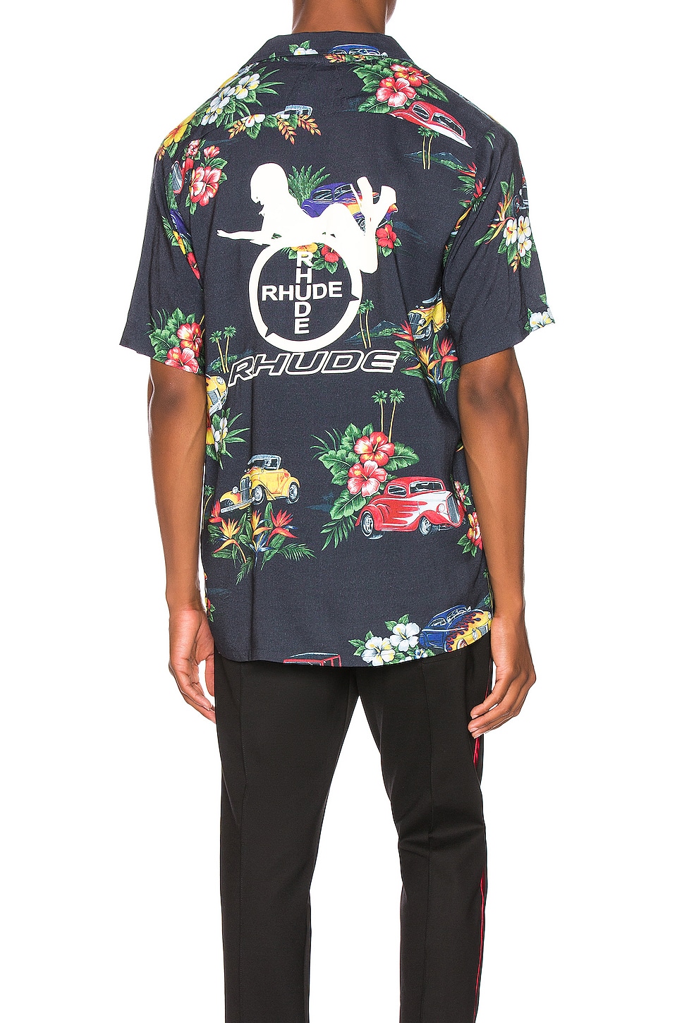 Rhude Hawaiian Shirt Girl in Black 