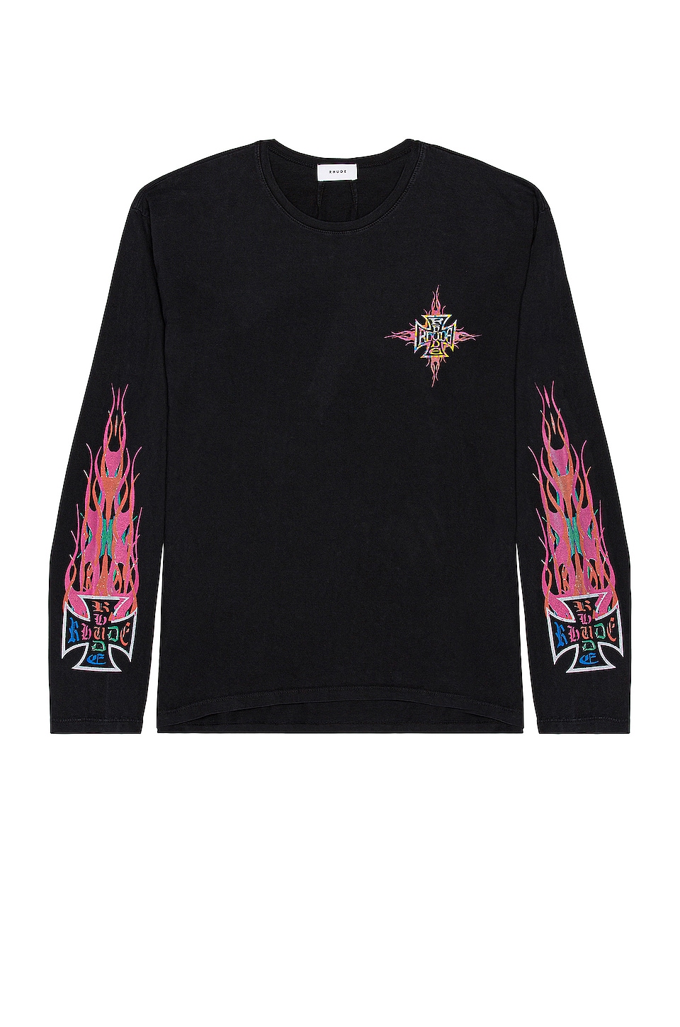 rhude neon flame hoodie