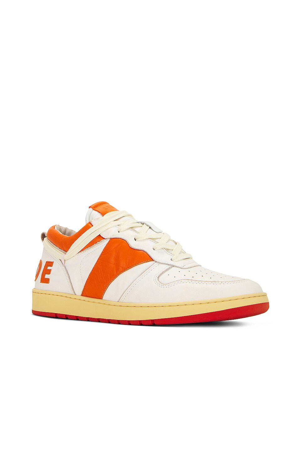 Rhude Rhecess Low Sneaker in White & Orange