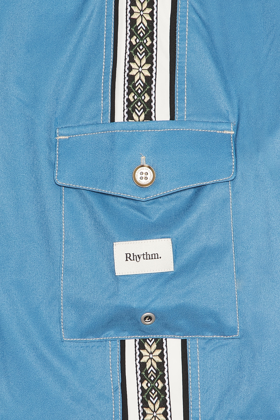 【サイズ2】THEE rhythm(BLUE STRIPE) Rhythm Panel Stripe Trunk in Mineral Blue | REVOLVE