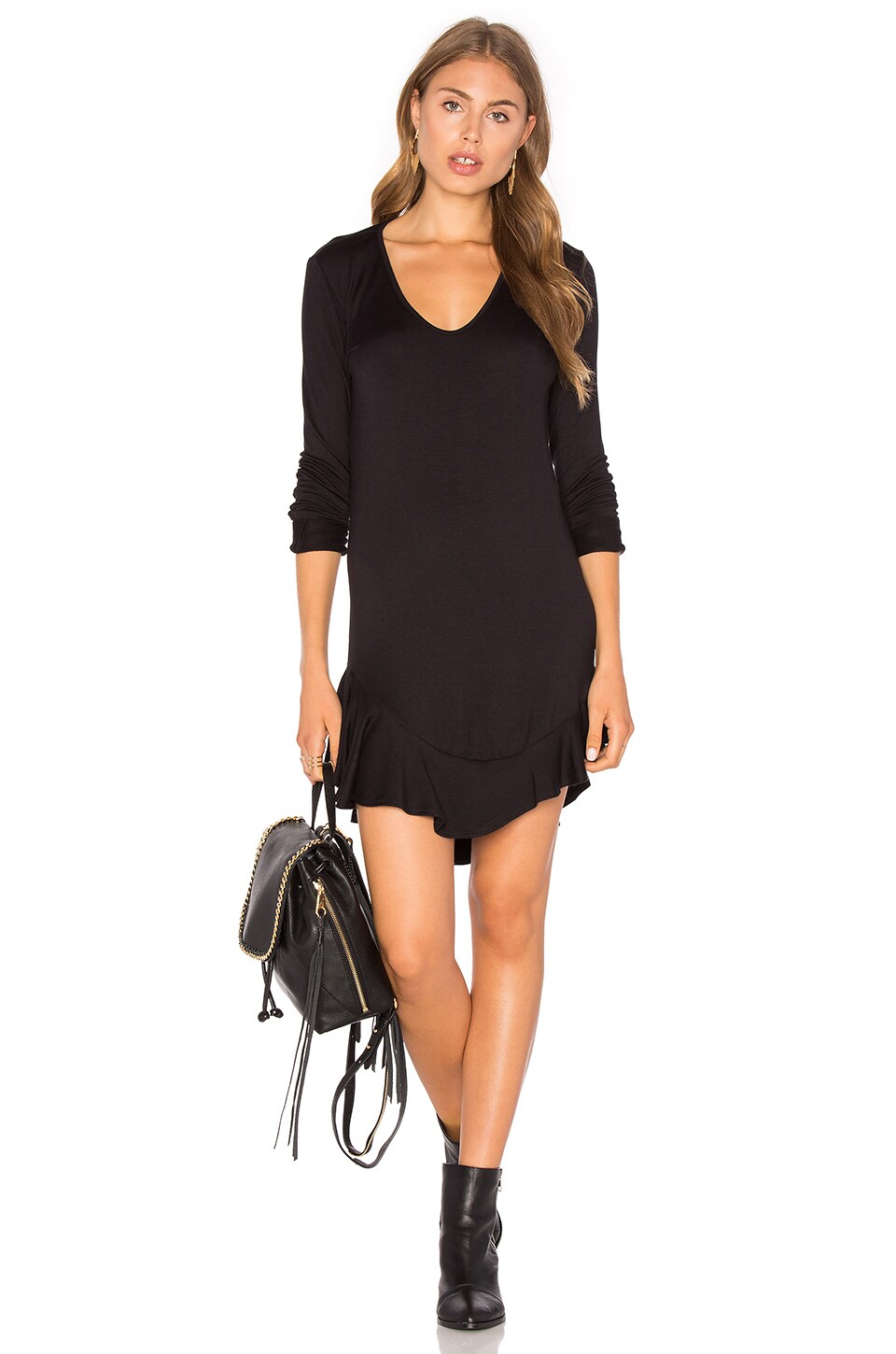 Riller & Fount Emily Dress in Black French Terry REVOLVE