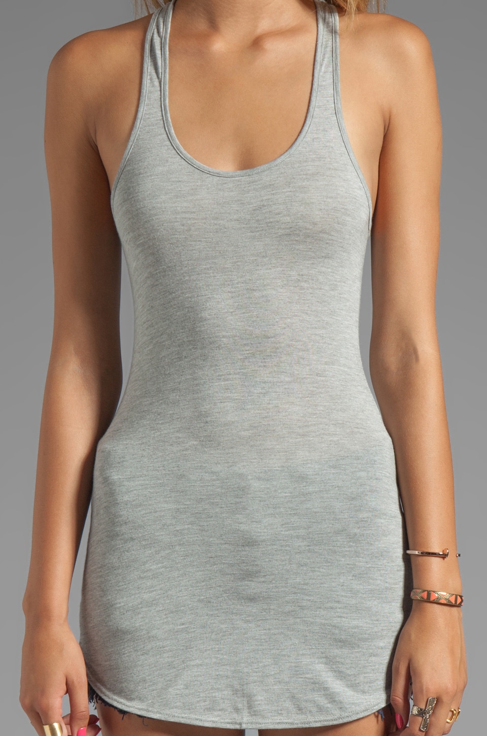 Riller & Fount Kesha Extra Long Racerback Tank in Heather Grey REVOLVE