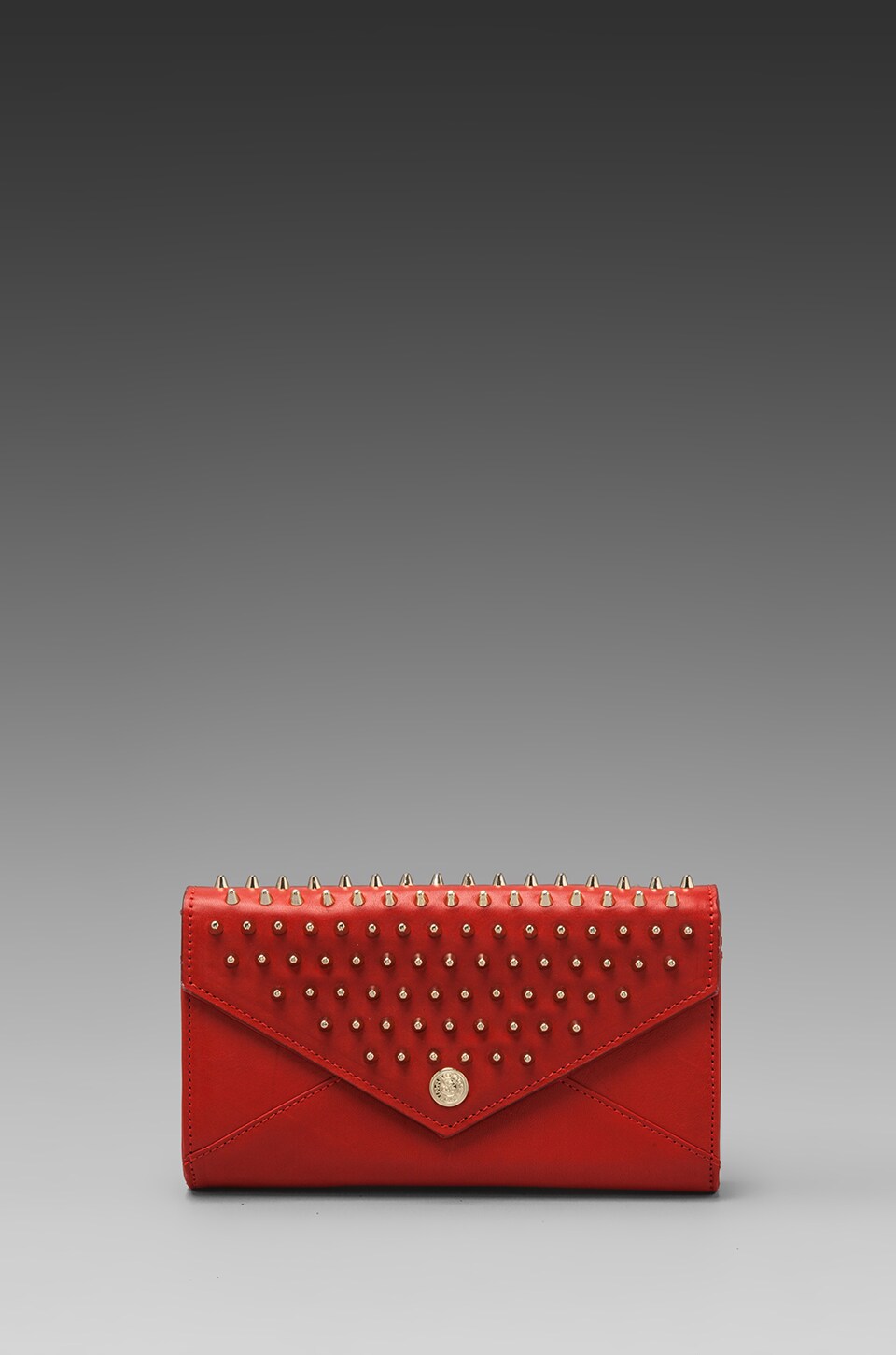 Rebecca Minkoff Chain Wallet with Studs in Fire Engine