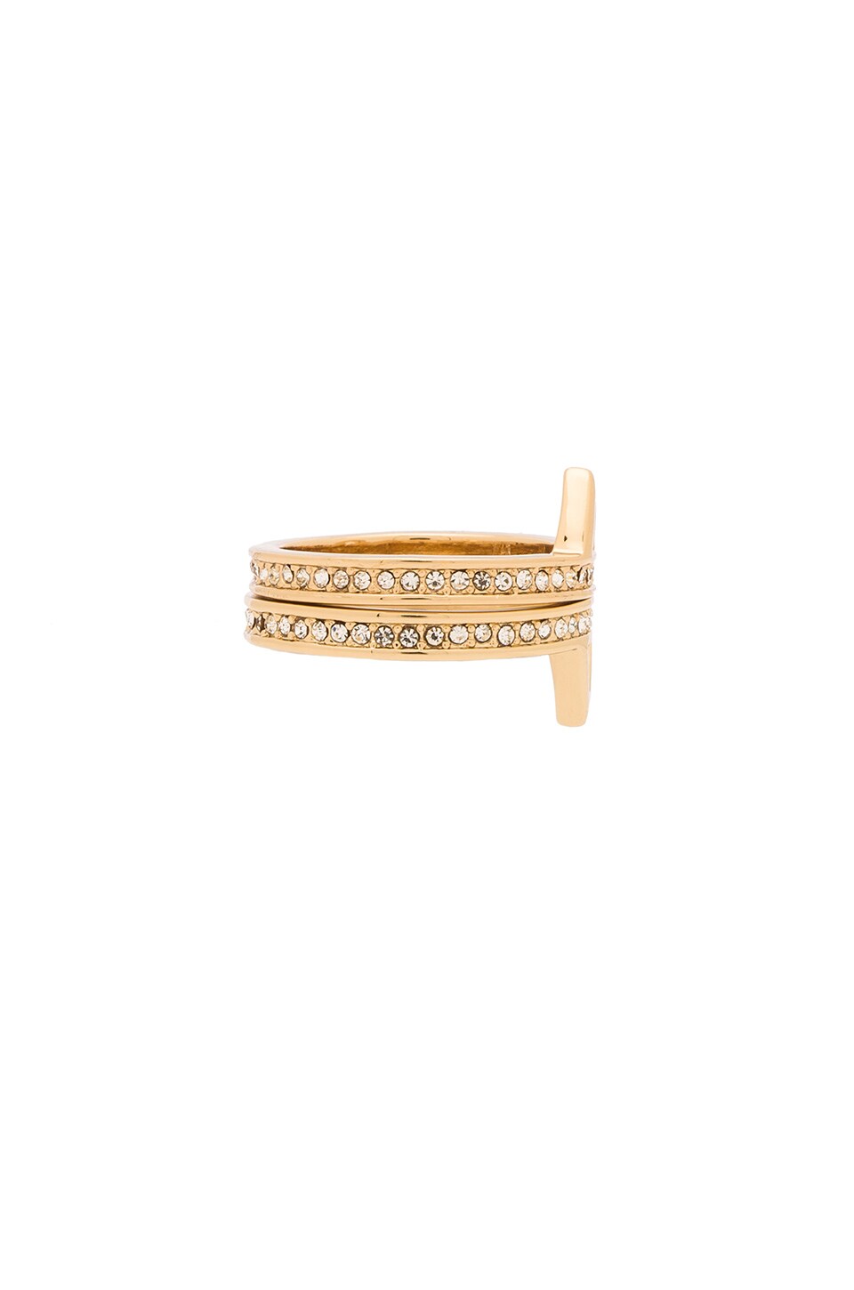 Rebecca Minkoff Triangle Stack Ring in 12kt Crystal