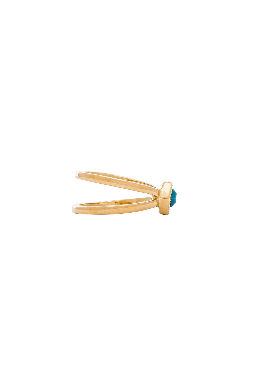 Rebecca Minkoff Pave Gem Ring in Gold & Turquoise