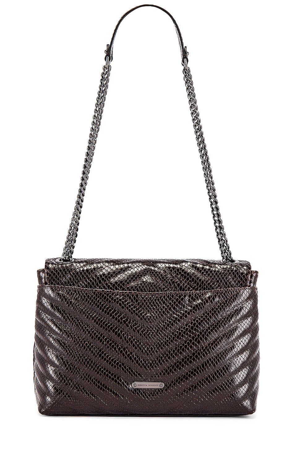 rebecca minkoff edie flap shoulder bag with woven chain