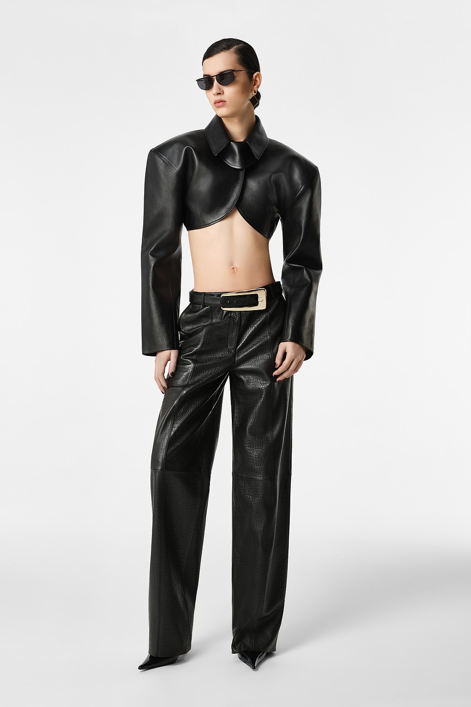 REVOLVE LOS ANGELES - Agnes Cropped Leather Jacket | Plush