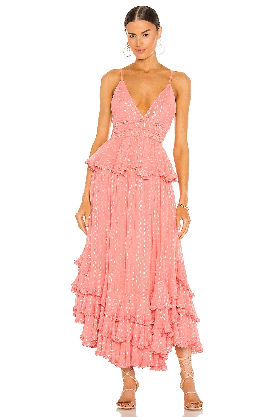 ROCOCO SAND Aria Maxi Dress in Peach