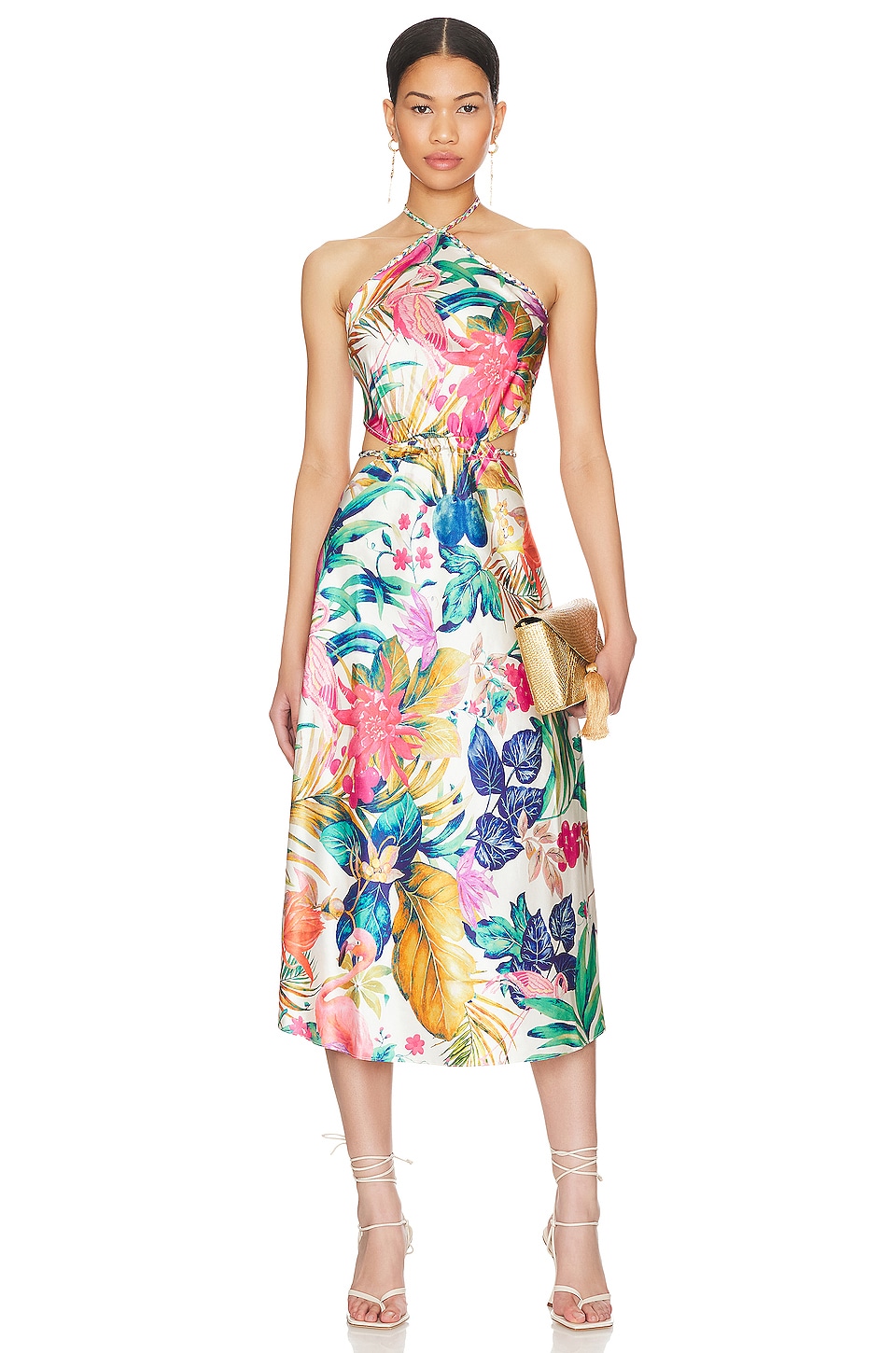 ROCOCO SAND Zazu Midi Dress in Motley Tropical | REVOLVE