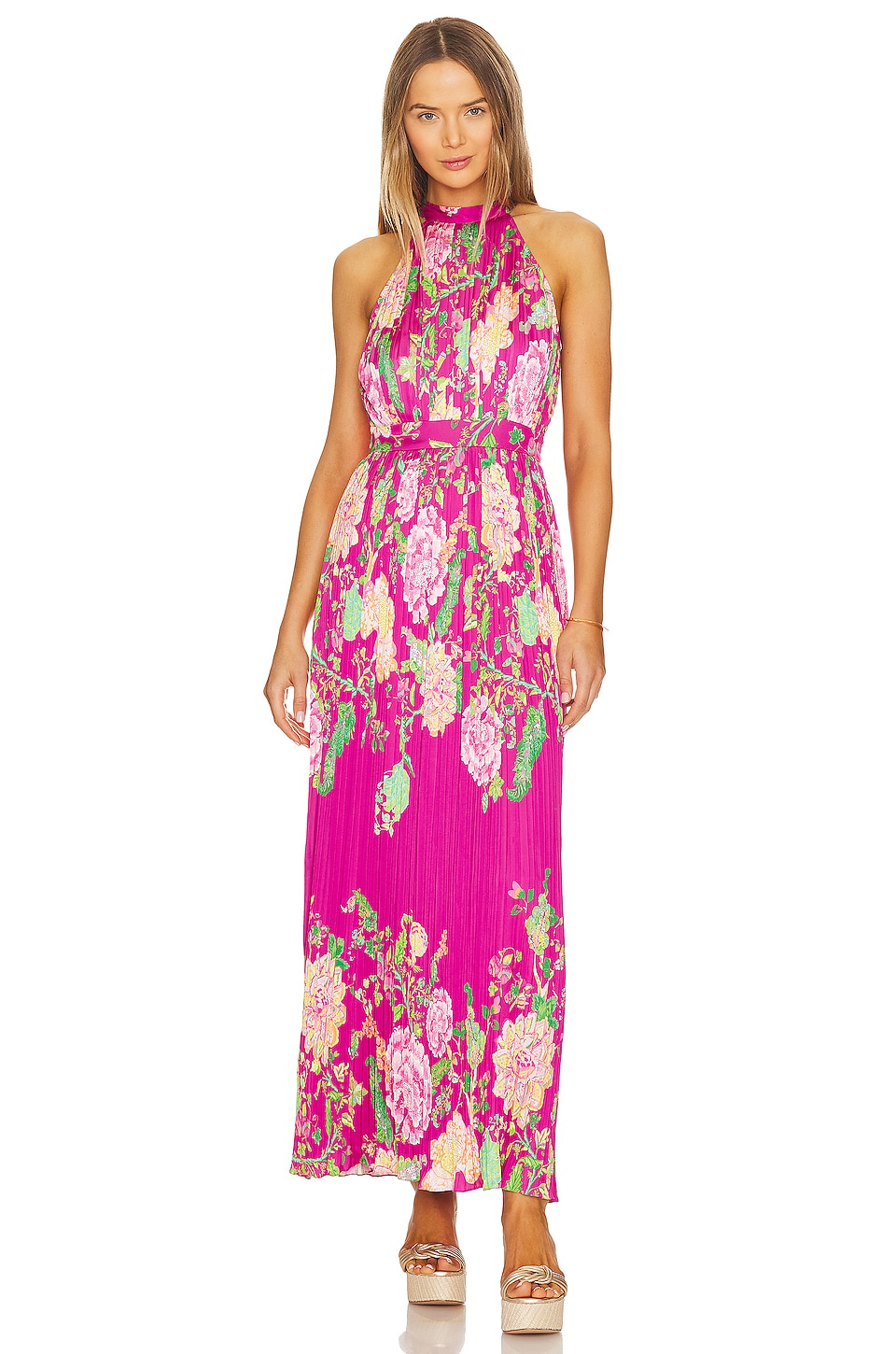 ROCOCO SAND Chloe Long Dress in Fuchsia Pink