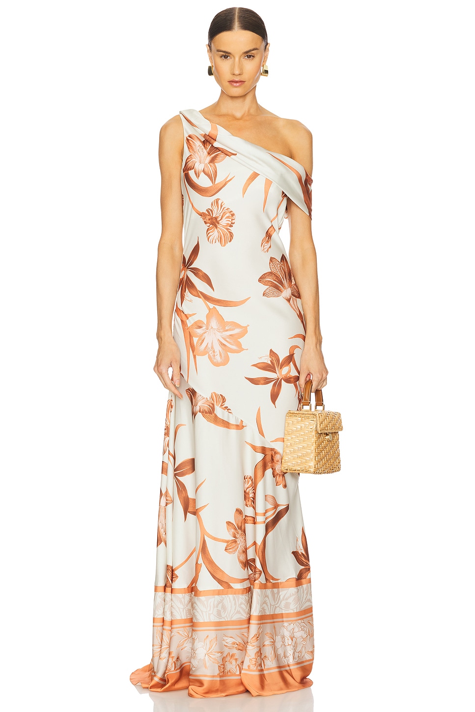 beige and orange dress Ella Orange Off Shoulder Formal Dress - US 12 main image 1