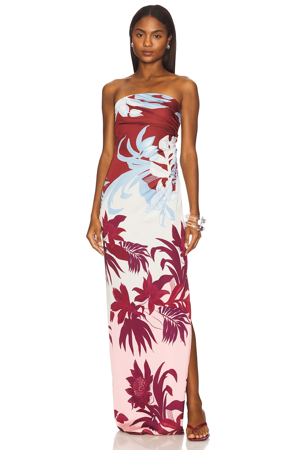 ROCOCO SAND Off Shoulder Ruched Maxi Dress in Pink & Burgundy | REVOLVE ROCOCO SAND Off Shoulder Ruched Maxi Dress in Pink & Burgundy | REVOLVE
