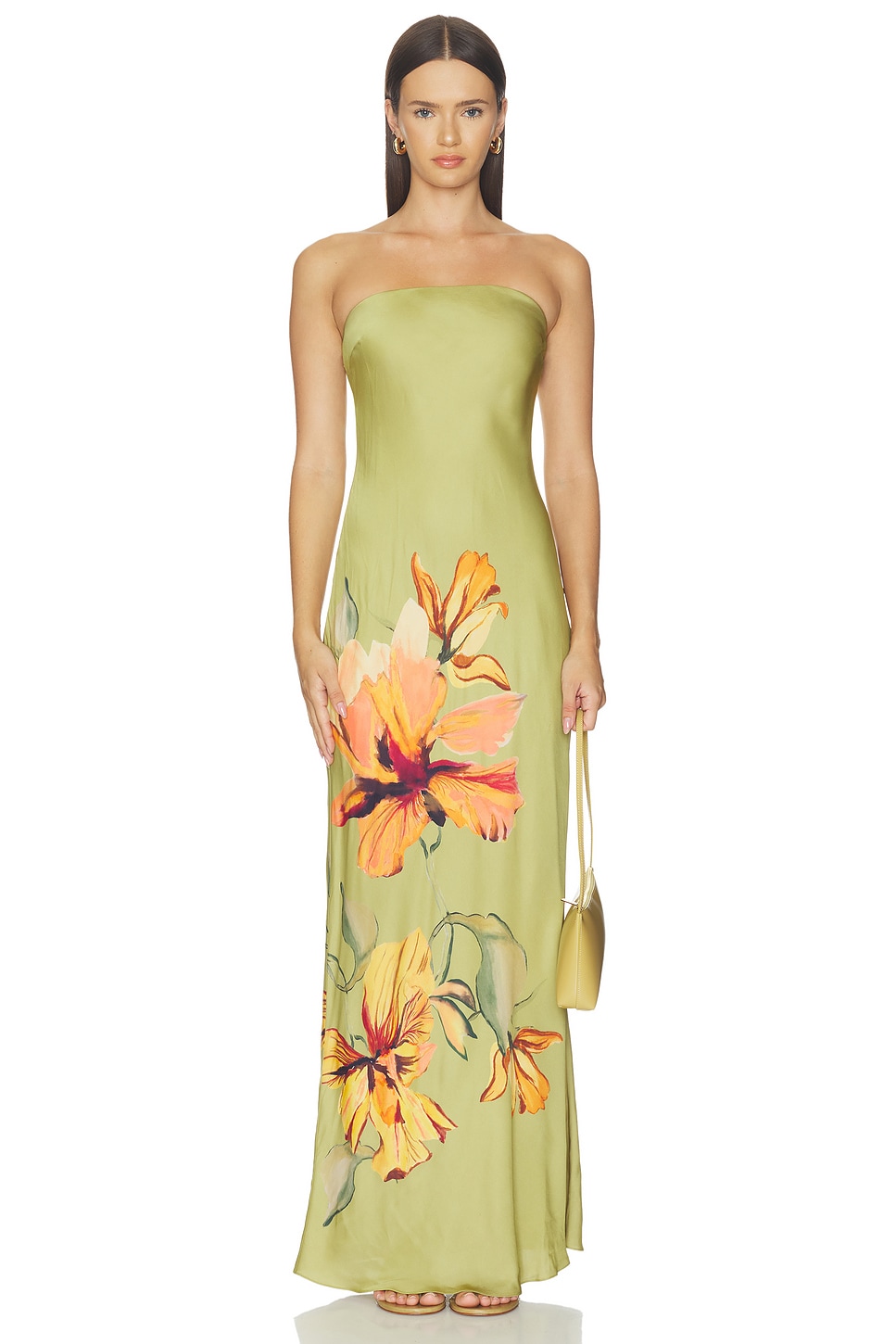 Strapless Maxi Dress With Fringe Sash - thumbnail 3