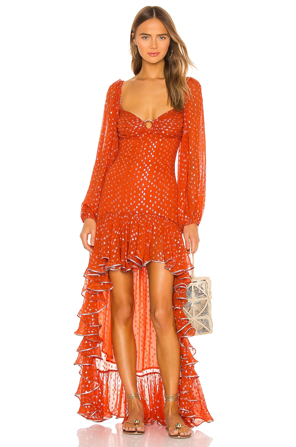 orange dress revolve