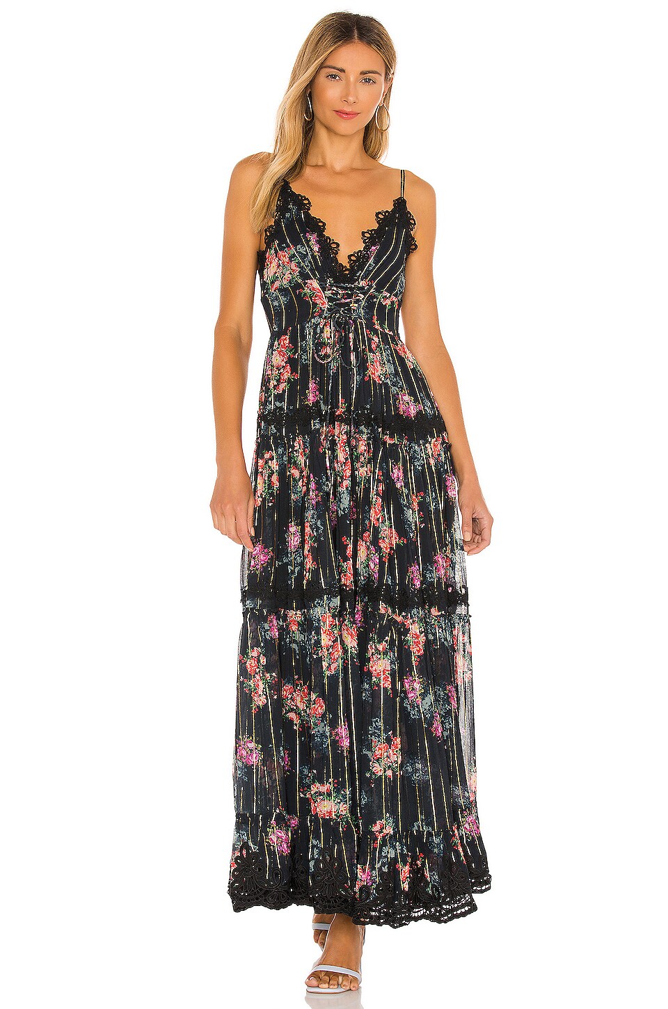 ROCOCO SAND Roha Maxi Dress in Black | REVOLVE