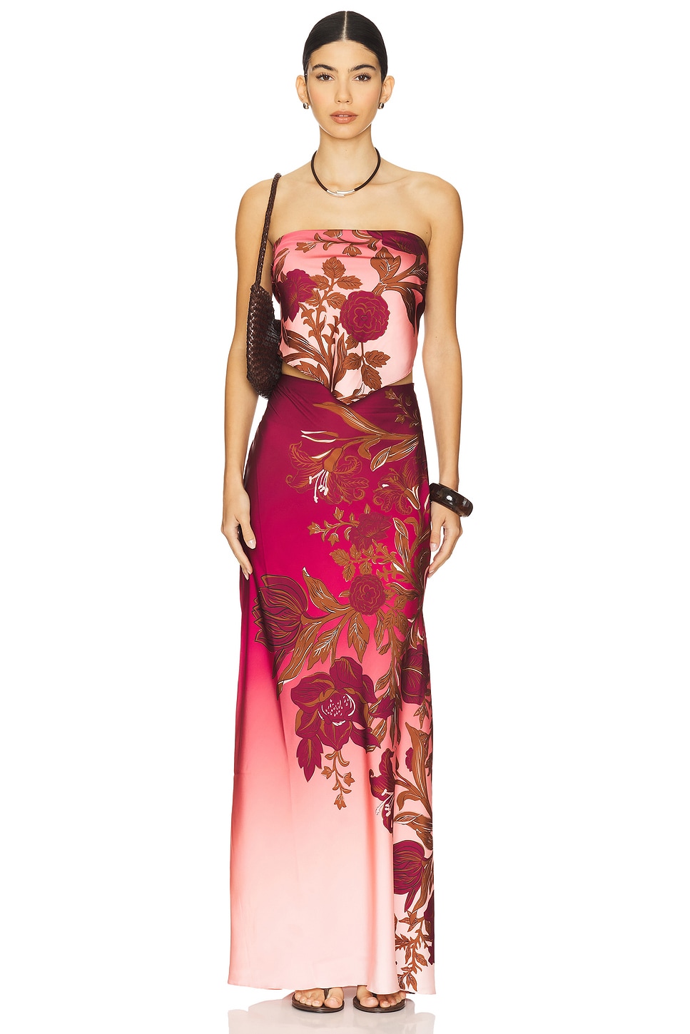 ROCOCO SAND Scarf Top in Burgundy | REVOLVE