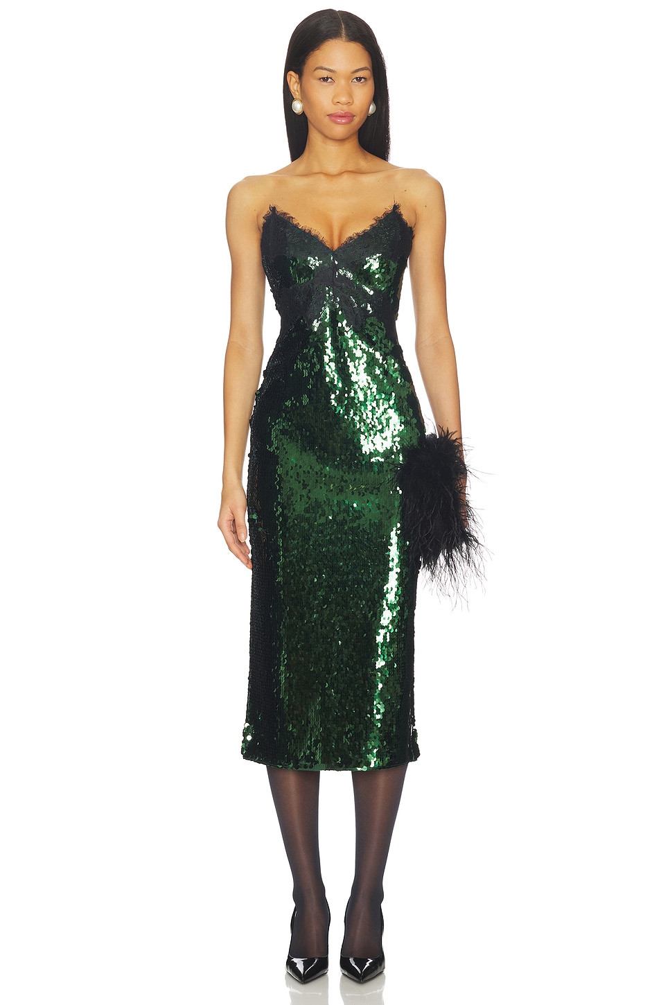 retrofete olive sequin dress Retrofete Olive Sequin Lace V-Neck Mini Slip Dress