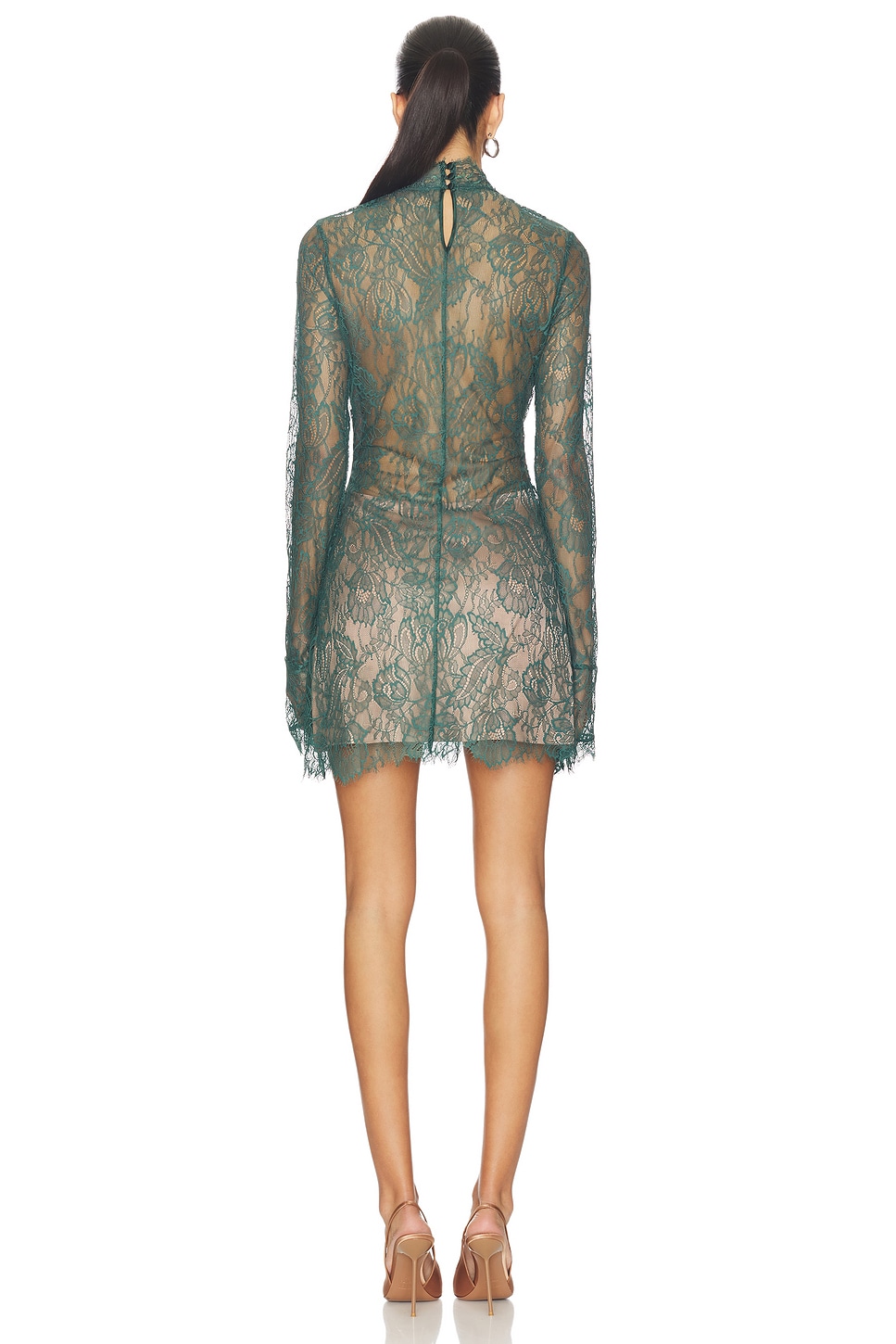 chinese dress ladies Elora Hibiscus Lace One-Shoulder Dress  Miguelina