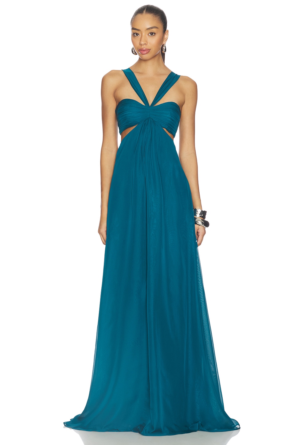 retrofete Meira Chiffon Dress in Teal