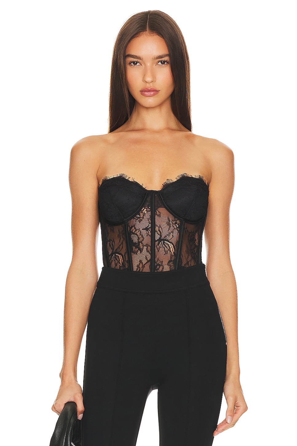 Cupped Lace Hook and Eye Corset Bralette