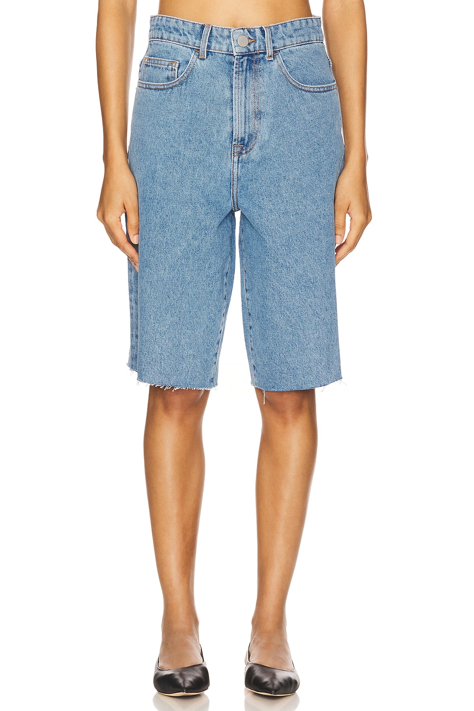 Baggy Fit Raw Denim Shorts
