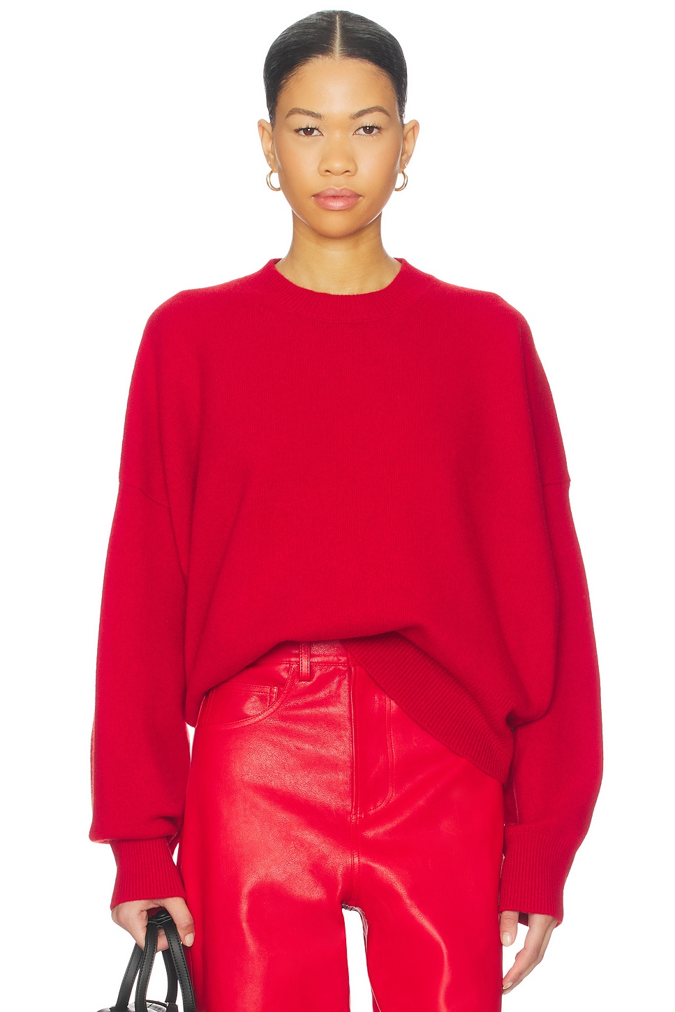 Rohe Brushed Wool Crewneck Sweater in Rosso | REVOLVE