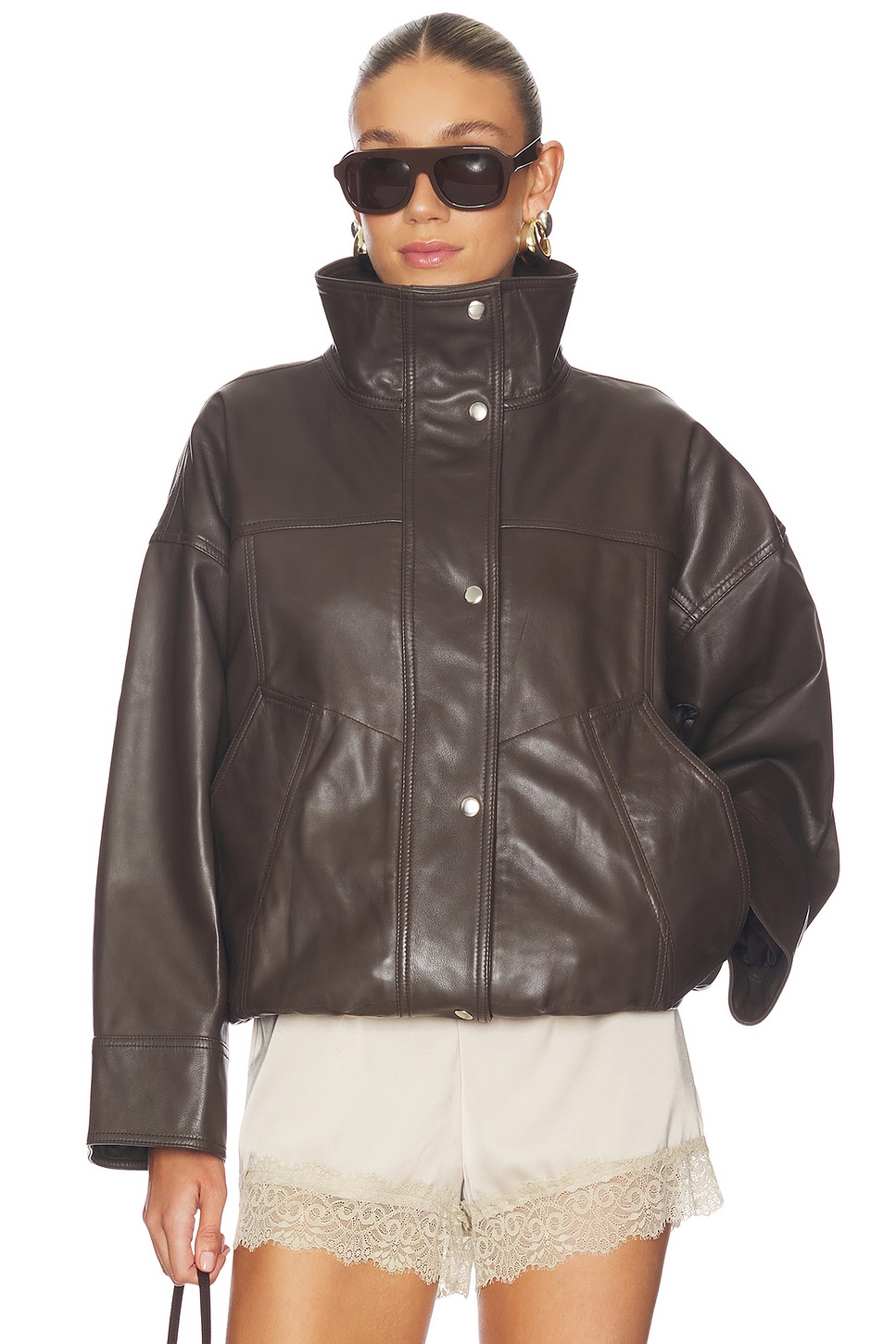 Rohe Reinvented Leather Jacket in Earth | REVOLVE