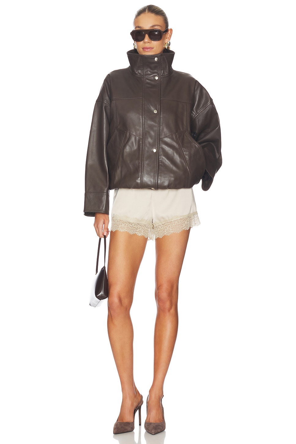 Rohe Reinvented Leather Jacket in Earth | REVOLVE