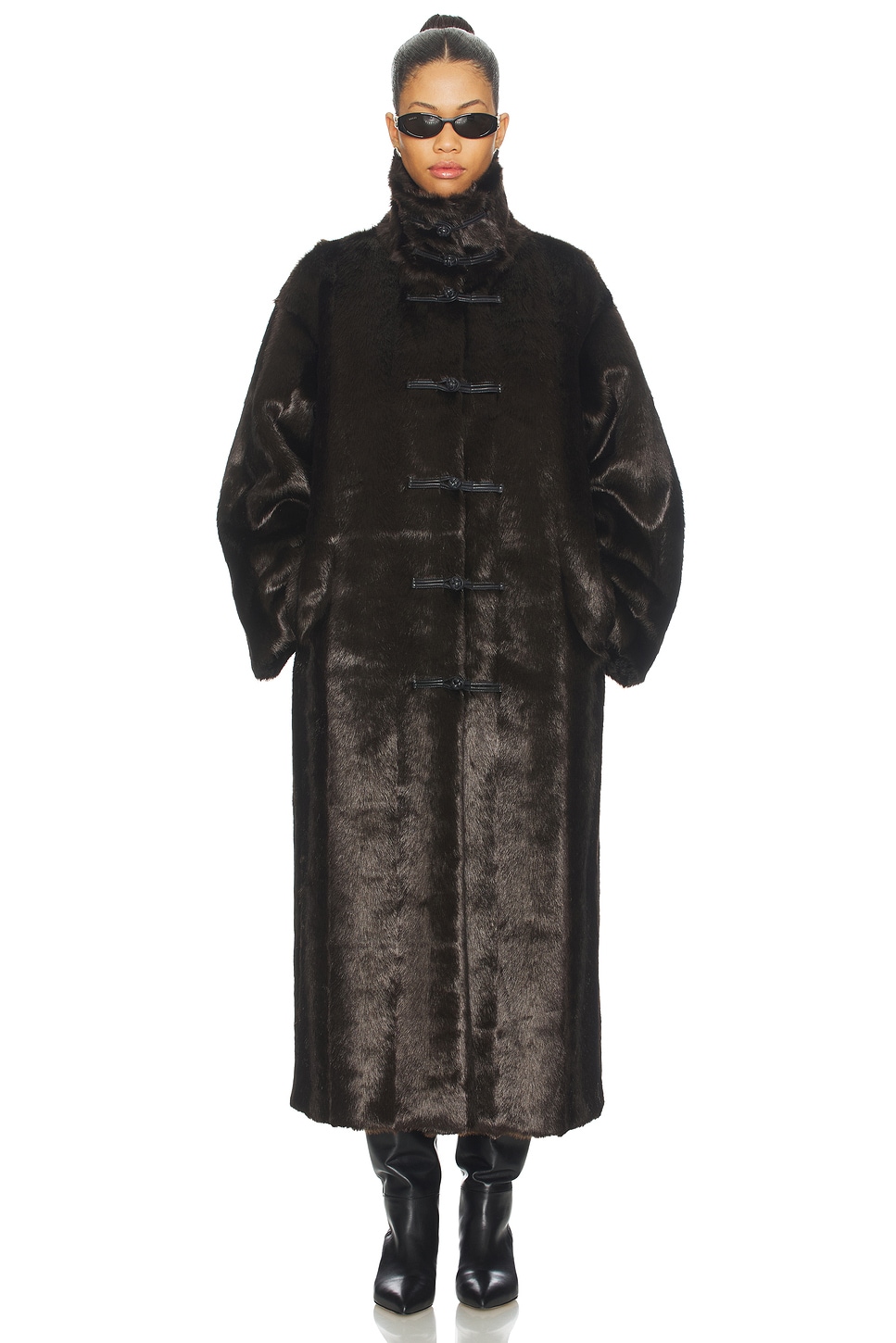 Mandarin Faux Fur Coat