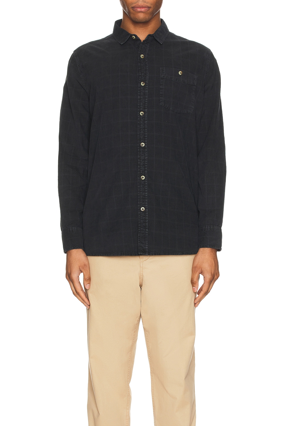 ROLLA'S Men At Work Tile Cord Shirt in Black | REVOLVE