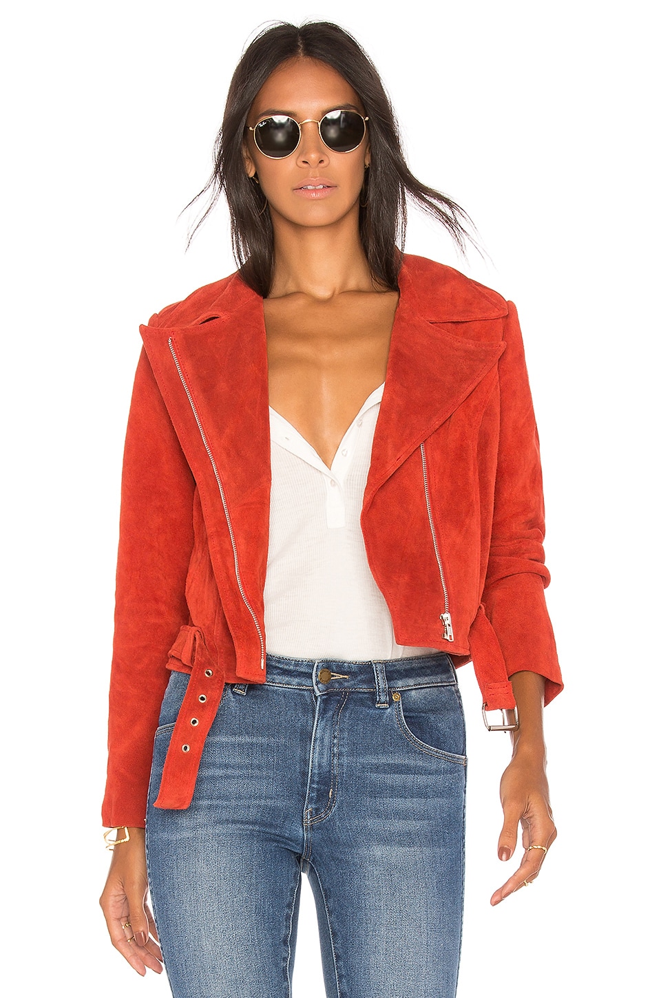 blank nyc red suede jacket