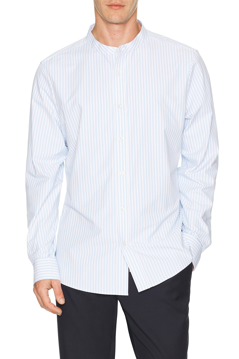 State Of Mind Band Collar Shirt - Thumbnail 4