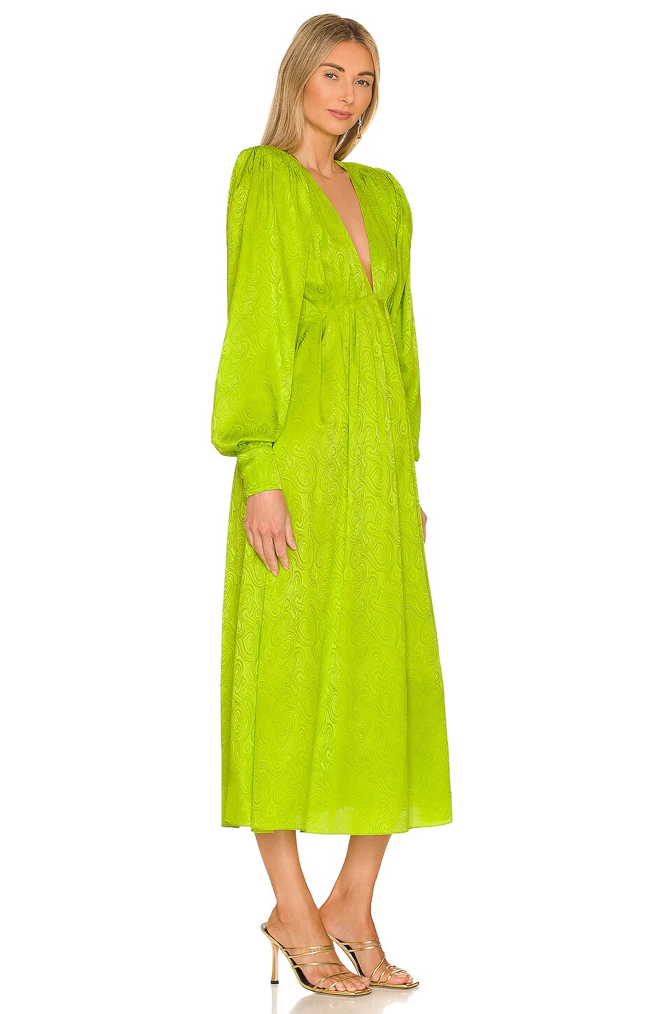 Ronny Kobo Zelly Dress in Acid Lime